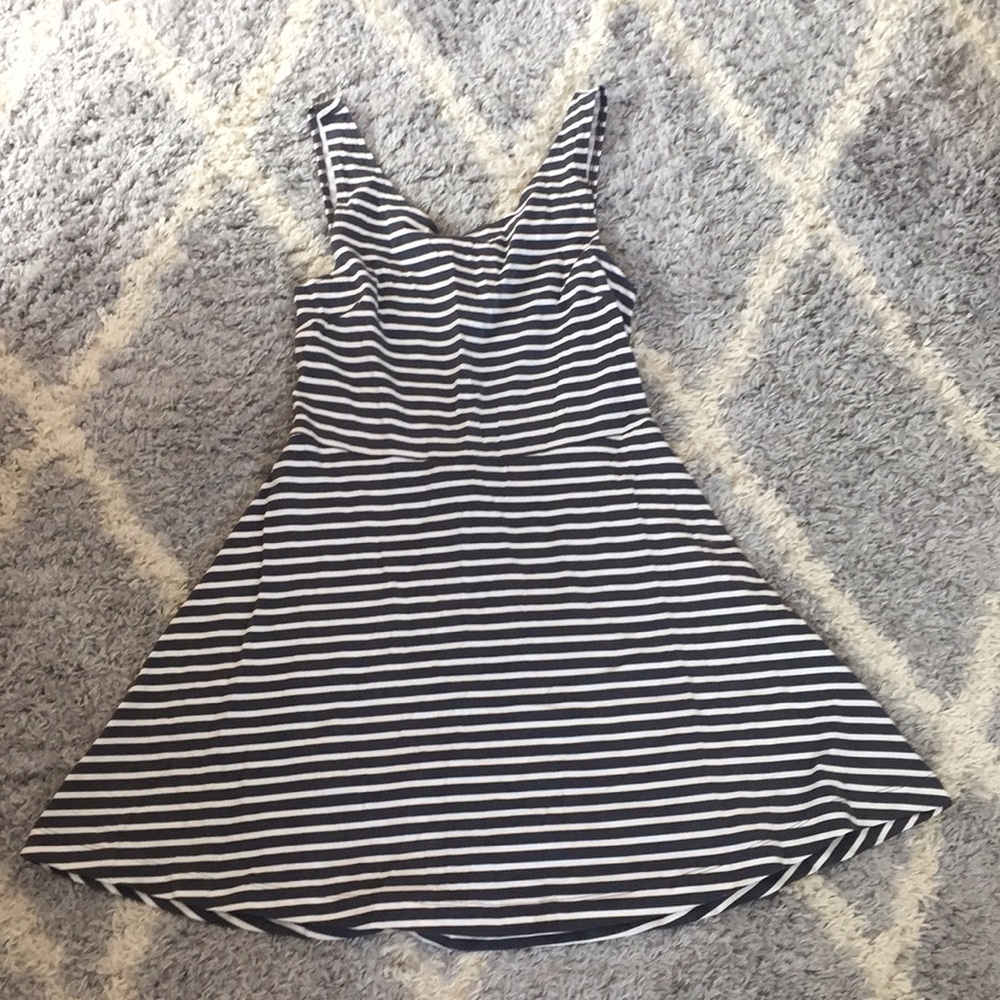 American Eagle Grey and White Striped Dress